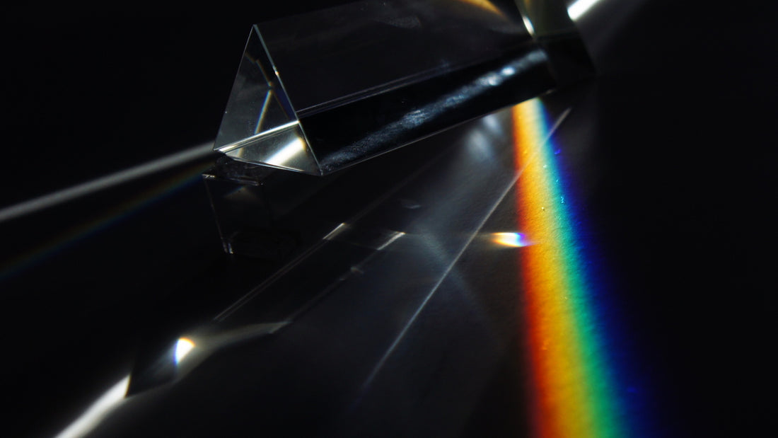 Triangular Optical Glass Prism Rainbow Spectrum Dispersion Hero Banner