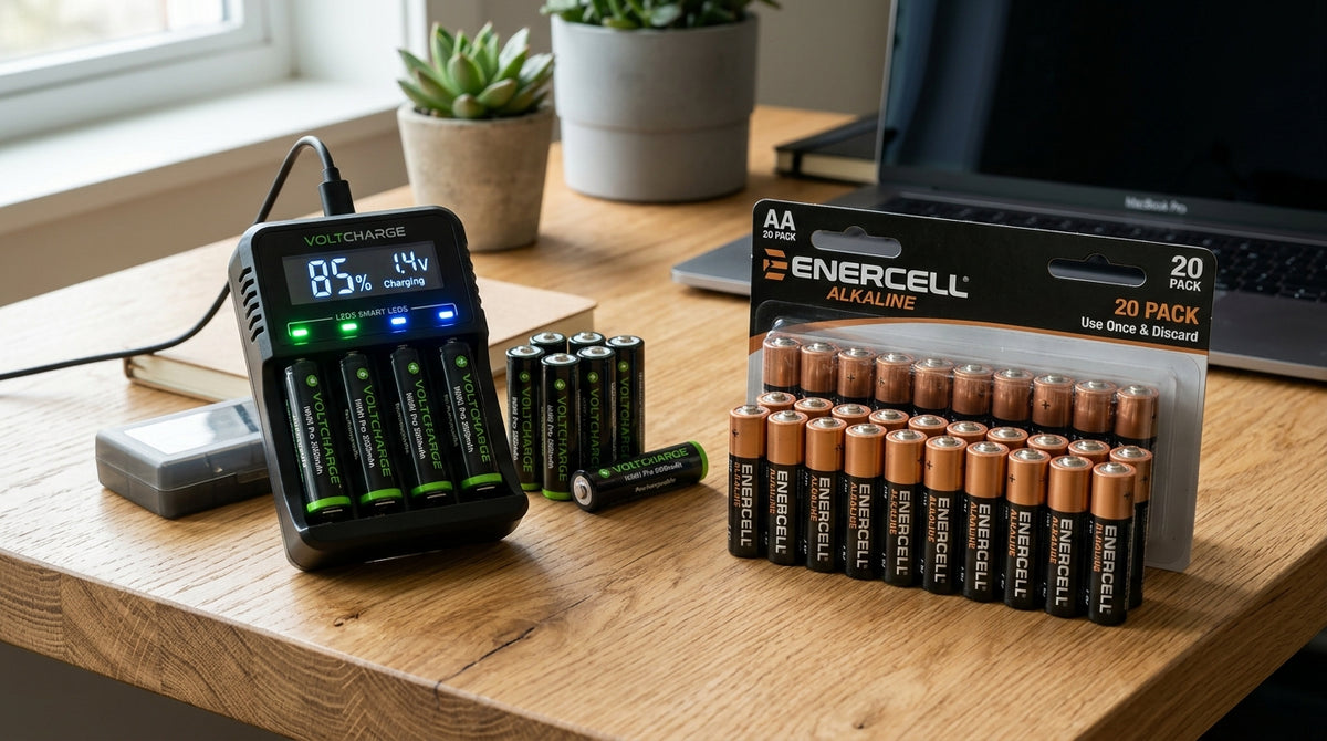 Rechargeable vs Disposable Batteries Comparison Banner