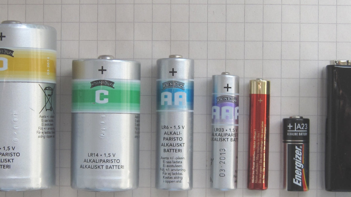 Household Batteries Comparison AA AAA 9V C D Coin Cell Hero Banner