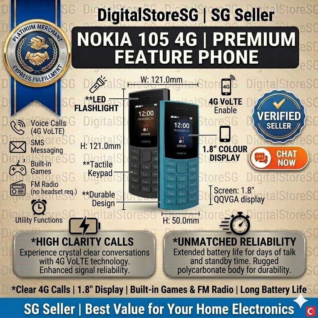 Nokia 105 4G VoLTE dual-SIM feature phone