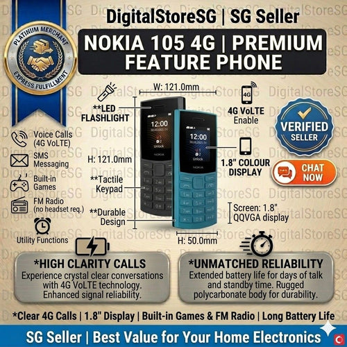 Nokia 105 4G VoLTE dual-SIM feature phone