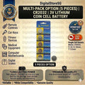 CR2032 3V lithium coin cell battery multi-pack