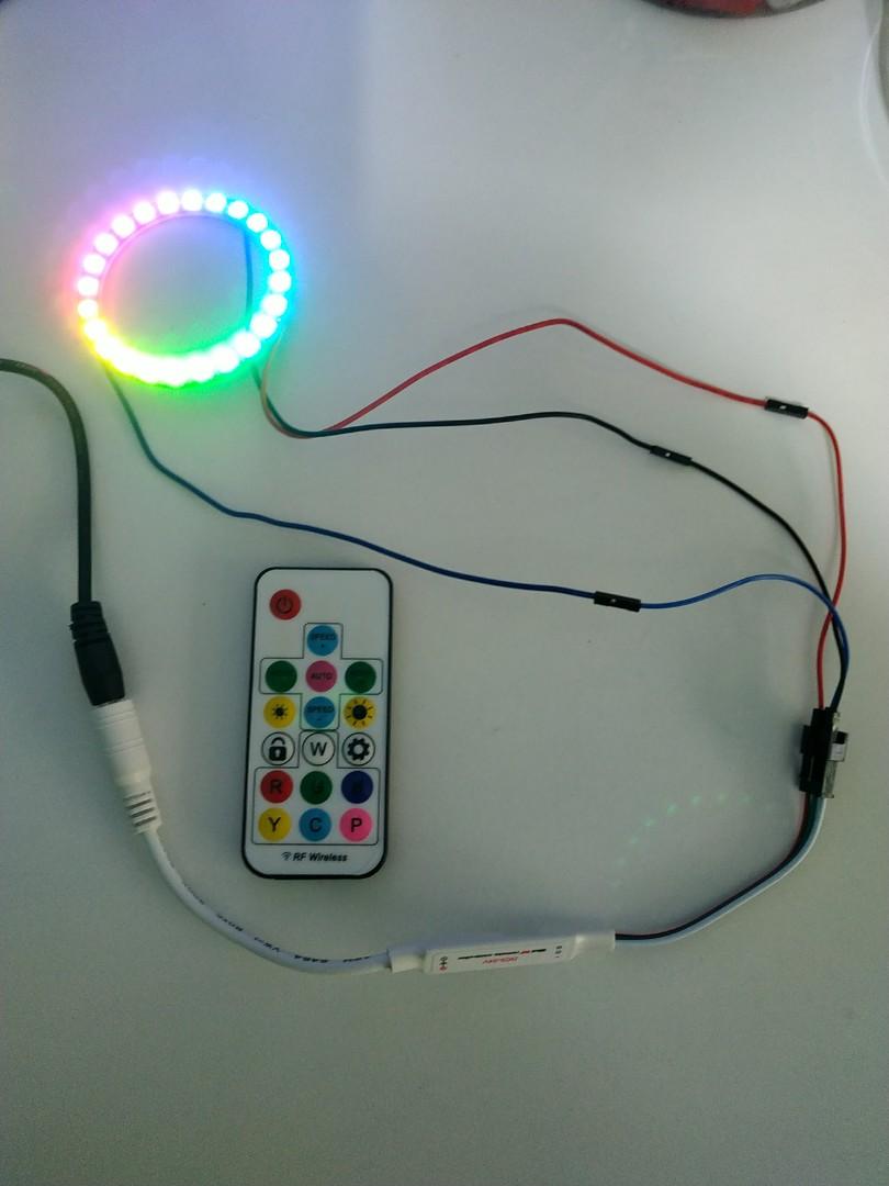 NeoPixel RGB LED ring and controller