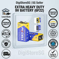PKCELL 9V (6F22) Extra Heavy Duty Battery, Genuine Mercury Free