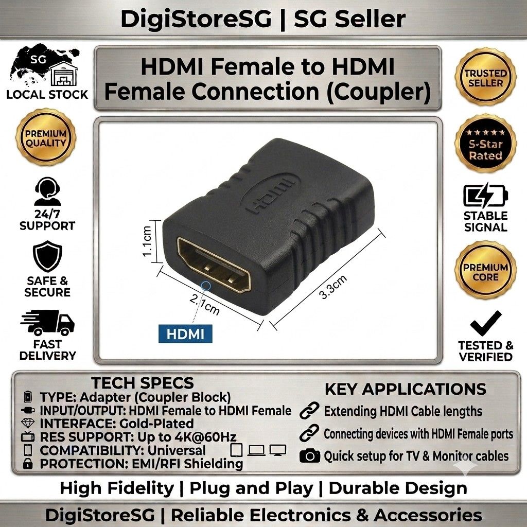HDMI Female to Female Coupler Adapter