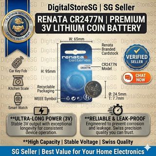 Renata CR2477N 3V Lithium Battery