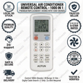 Universal Air Conditioner Remote Control 1000-in-1 | Premium Replacement, Works with 1000+ Brands