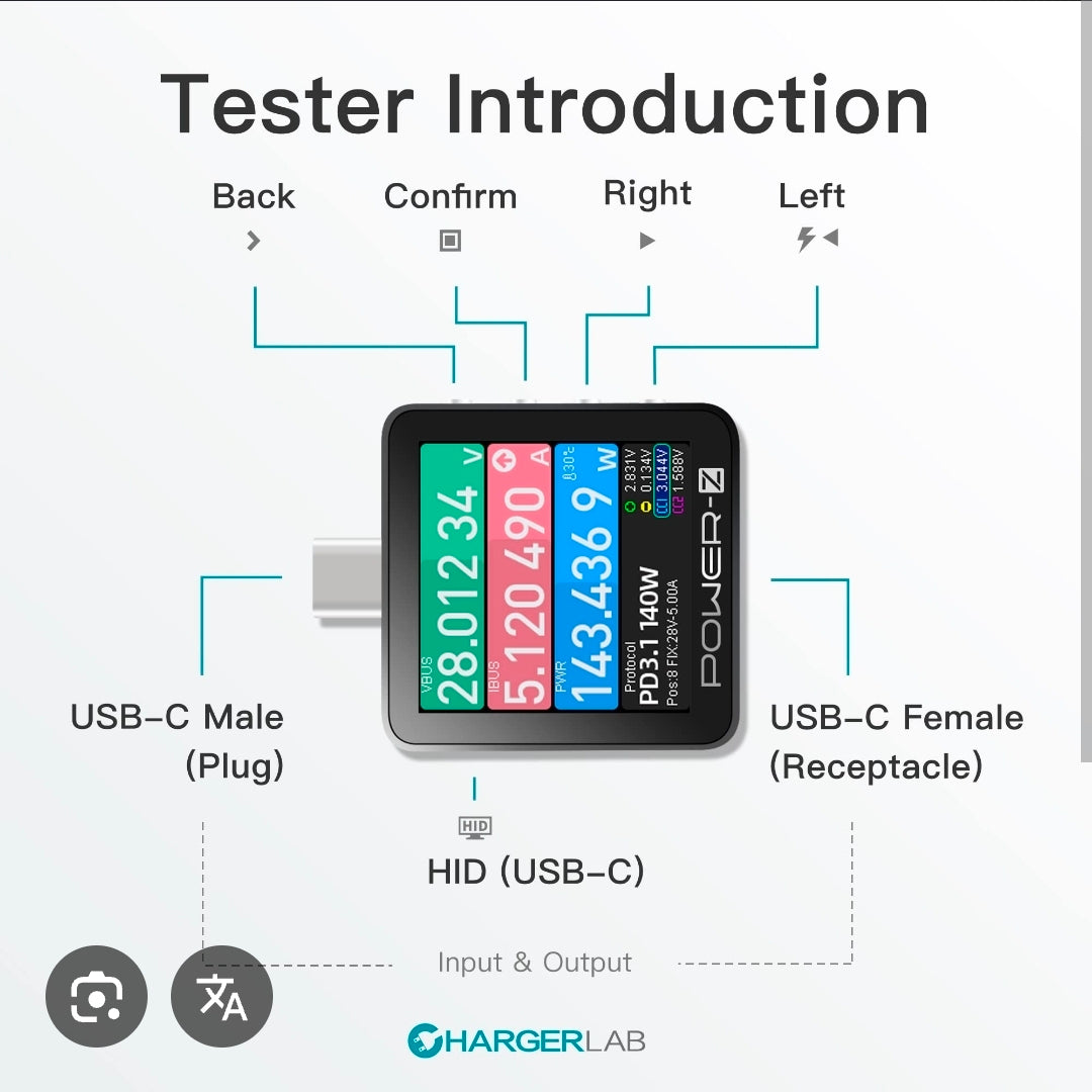 ChargerLAB POWER-Z KM003C USB-C Power Delivery Tester