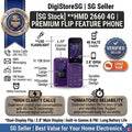 HMD 2660 Flip 4G VoLTE senior flip phone (successor to Nokia 2660) in Black and Purple, Singapore stock