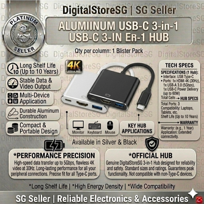 USB-C multiport adapter with 4K HDMI, USB 3.0 and power delivery