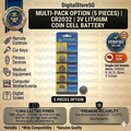 CR2032 3V Lithium Coin Cell Battery Multi-Pack | Premium Long-Lasting 5-Piece Button Battery