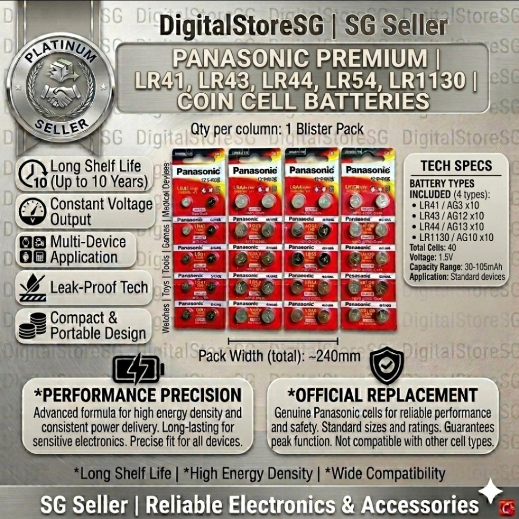 Panasonic 1.5V alkaline button cell batteries