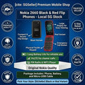 Nokia 2660 Black & Red Flip Phone