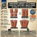 Panasonic CR2032 3V Lithium Coin Cell Button Battery