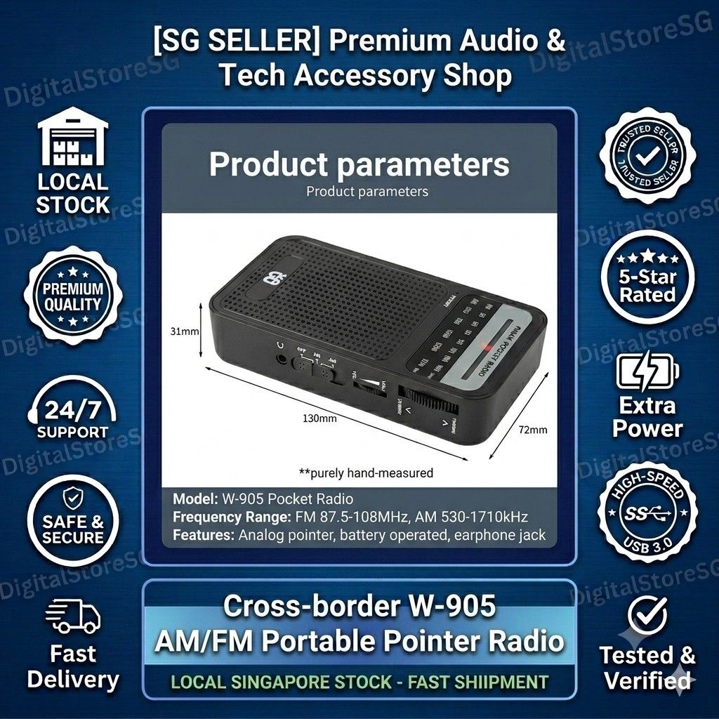 W-905 AM/FM Portable Pocket Radio