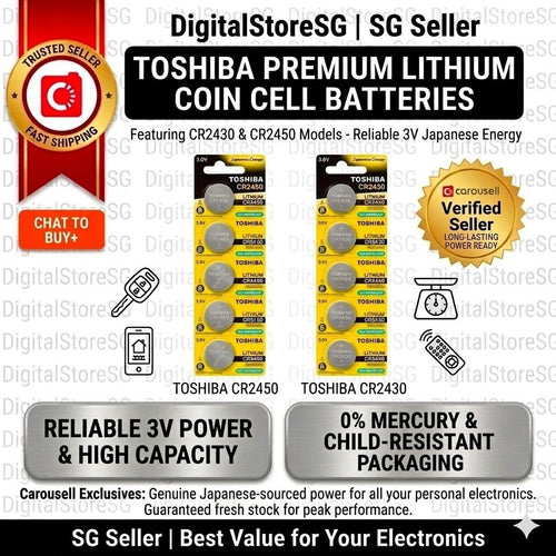 Toshiba Premium 3V Lithium Coin Cell Battery CR2430 CR2450